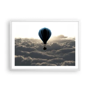 Plakát v bílém rámu - Poutník nad oblaky - 70x50 cm