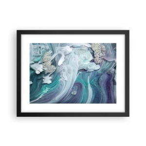 Plakát v černém rámu - Proudy modré - 40x30 cm
