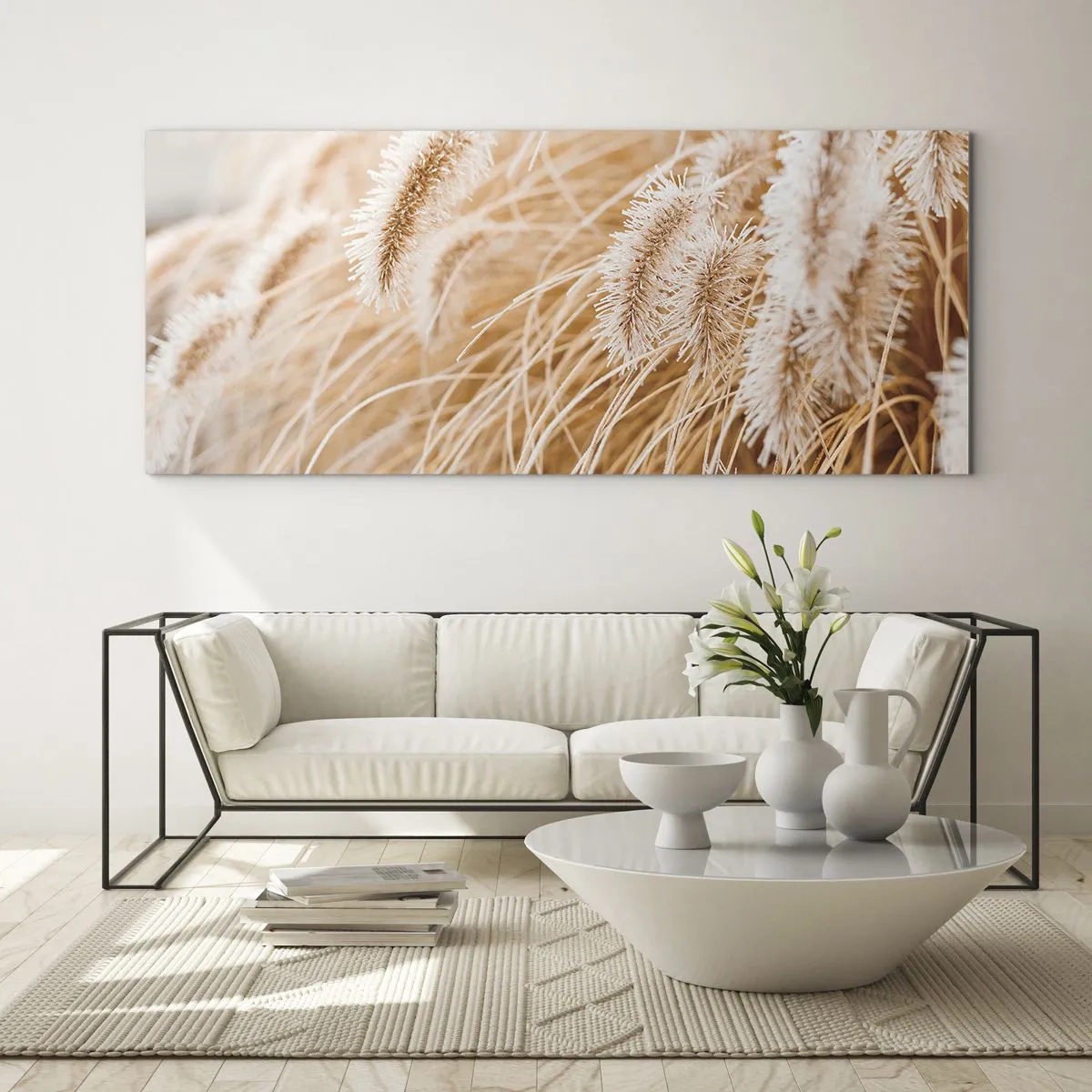 Obraz na skle - Zlaté šustění travin - 120x50 cm