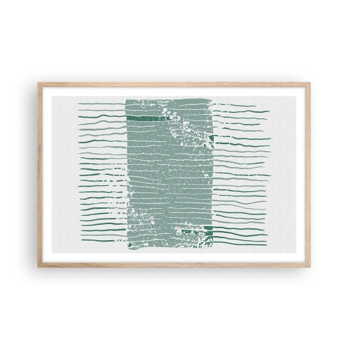 Plakát v rámu světlý dub - Mořská abstrakce - 91x61 cm