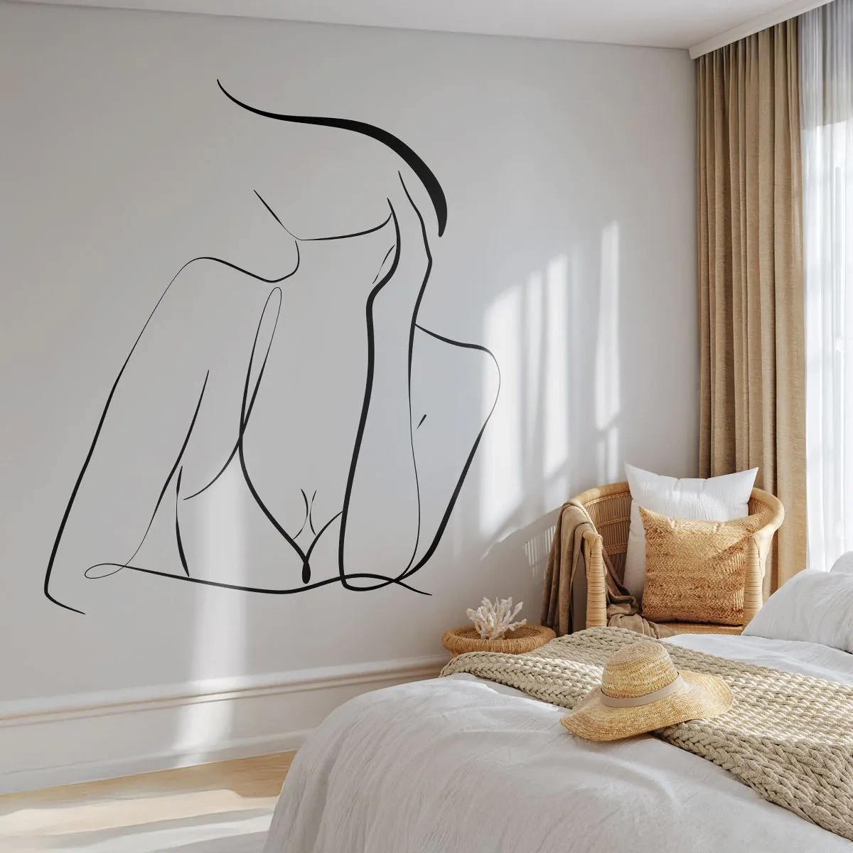 Fototapeta Premium Sand - Na vlně snů - Žena, Grafika, Kus - 100x70 cm