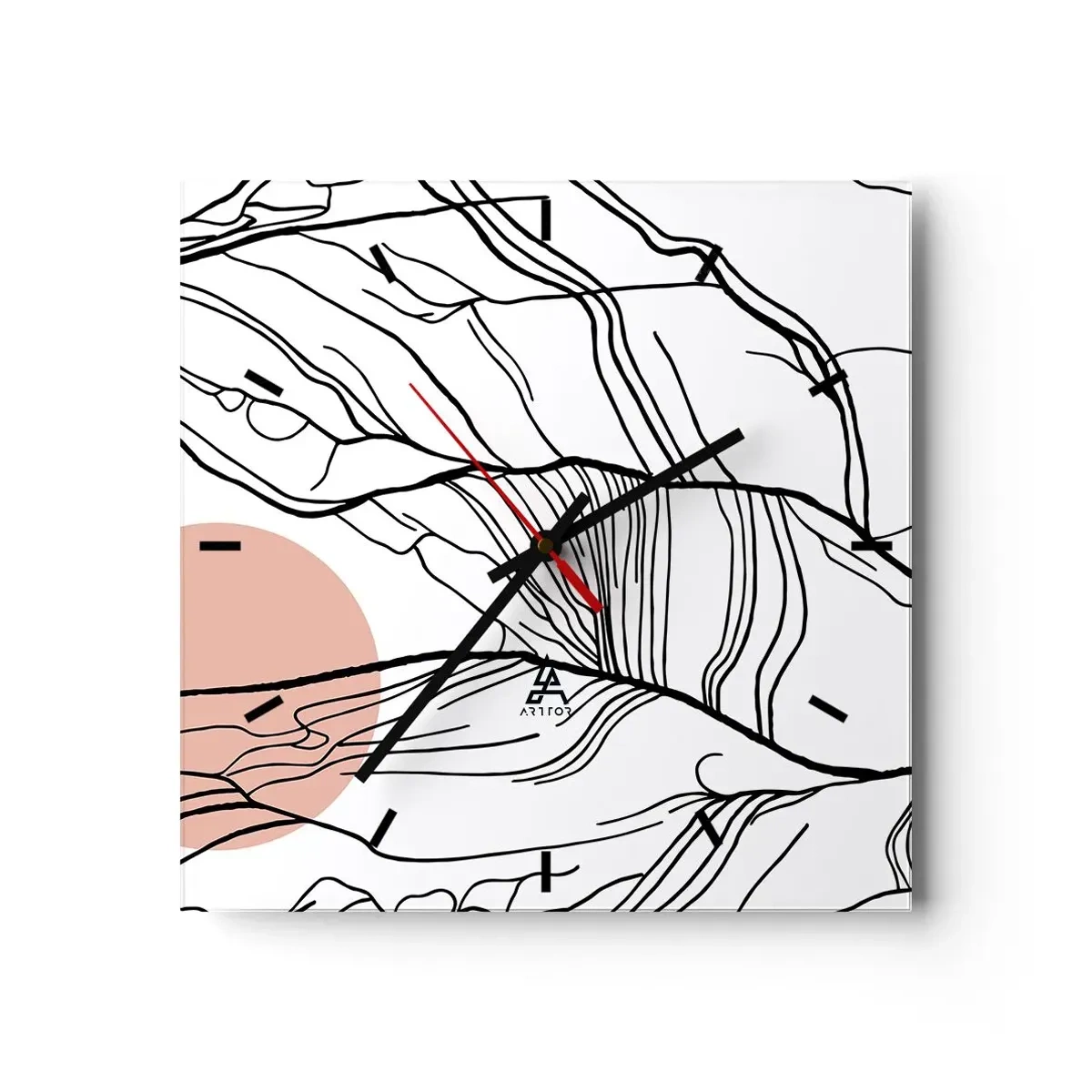 Nástěnné hodiny - V síti větviček - 30x30 cm