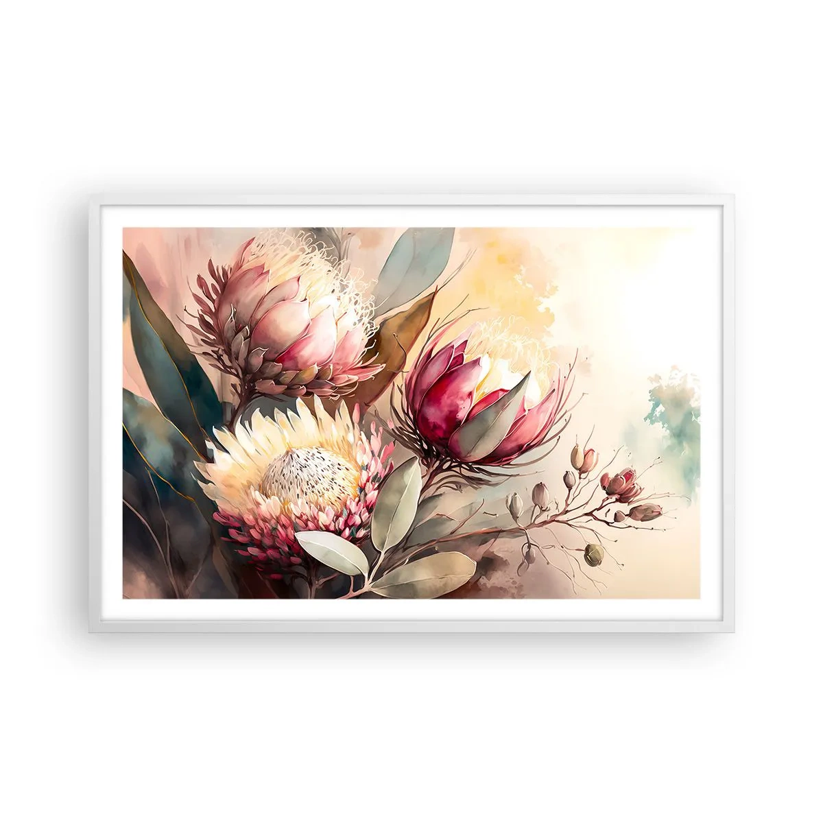 Plakát v bílém rámu - Z profilu a en face - 91x61 cm