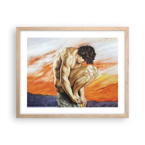 Plakát v rámu světlý dub - Ponořen do sebe - 50x40 cm