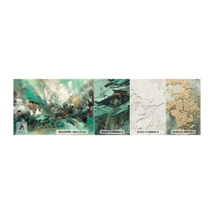 Vzor Fototapety Premium Canvas - Smaragdově černé vlnobití - Abstrakce, Kus, Malovat - 100x30 cm