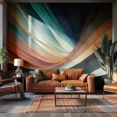 Fototapeta Premium Sand - Utkané z barev - Kus, Abstrakce, Čáry - 100x70 cm