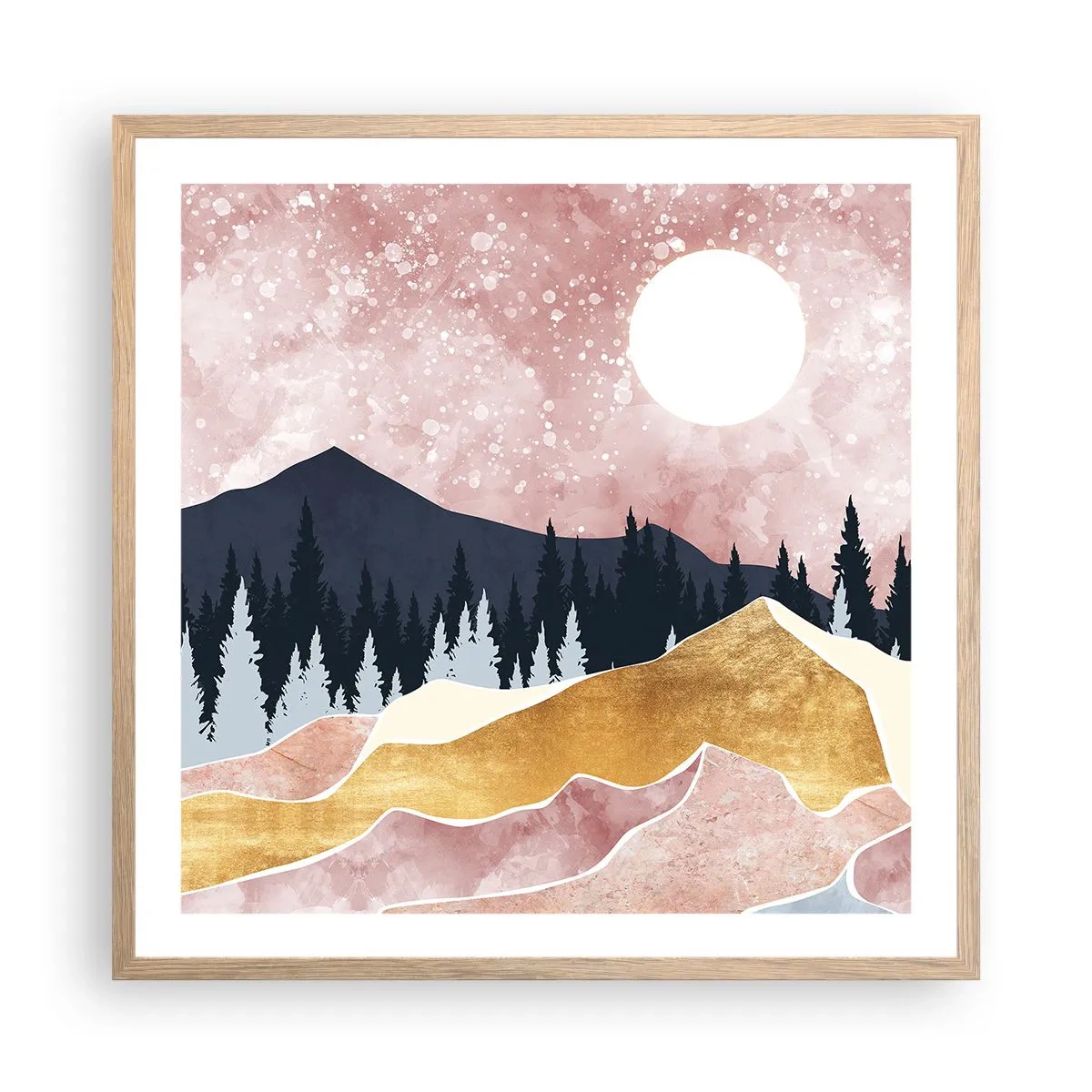 Plakát v rámu světlý dub - Noční hlídka - 60x60 cm