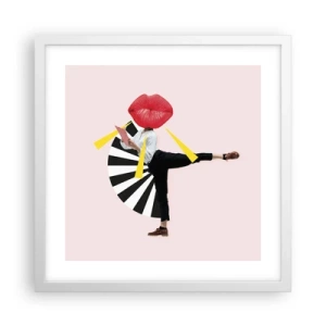 Plakát v bílém rámu - Surrealistický pop-art - 40x40 cm