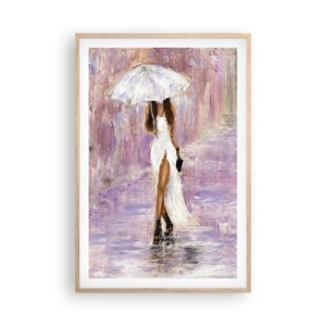 Plakát v rámu světlý dub - V liliovém dešti - 61x91 cm