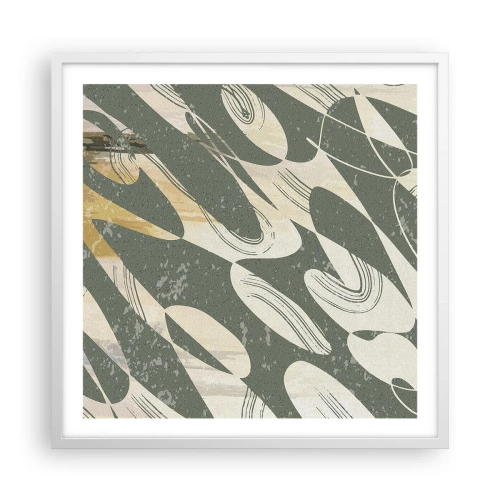 Plakát v bílém rámu - Rytmizovaná abstrakce - 60x60 cm