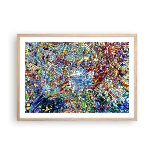 Plakát v rámu světlý dub - Vitráž s kapkami - 70x50 cm