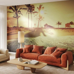 Fototapeta Premium Sand - Kalifornské odpoledne - Krajina, Pláž, Kokosová palma - 100x70 cm