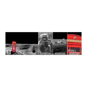 Vzor Fototapety Samolepicí Deluxe Sticker - Kosmický žert - Abstrakce, Měsíc, Astronaut - 100x30 cm
