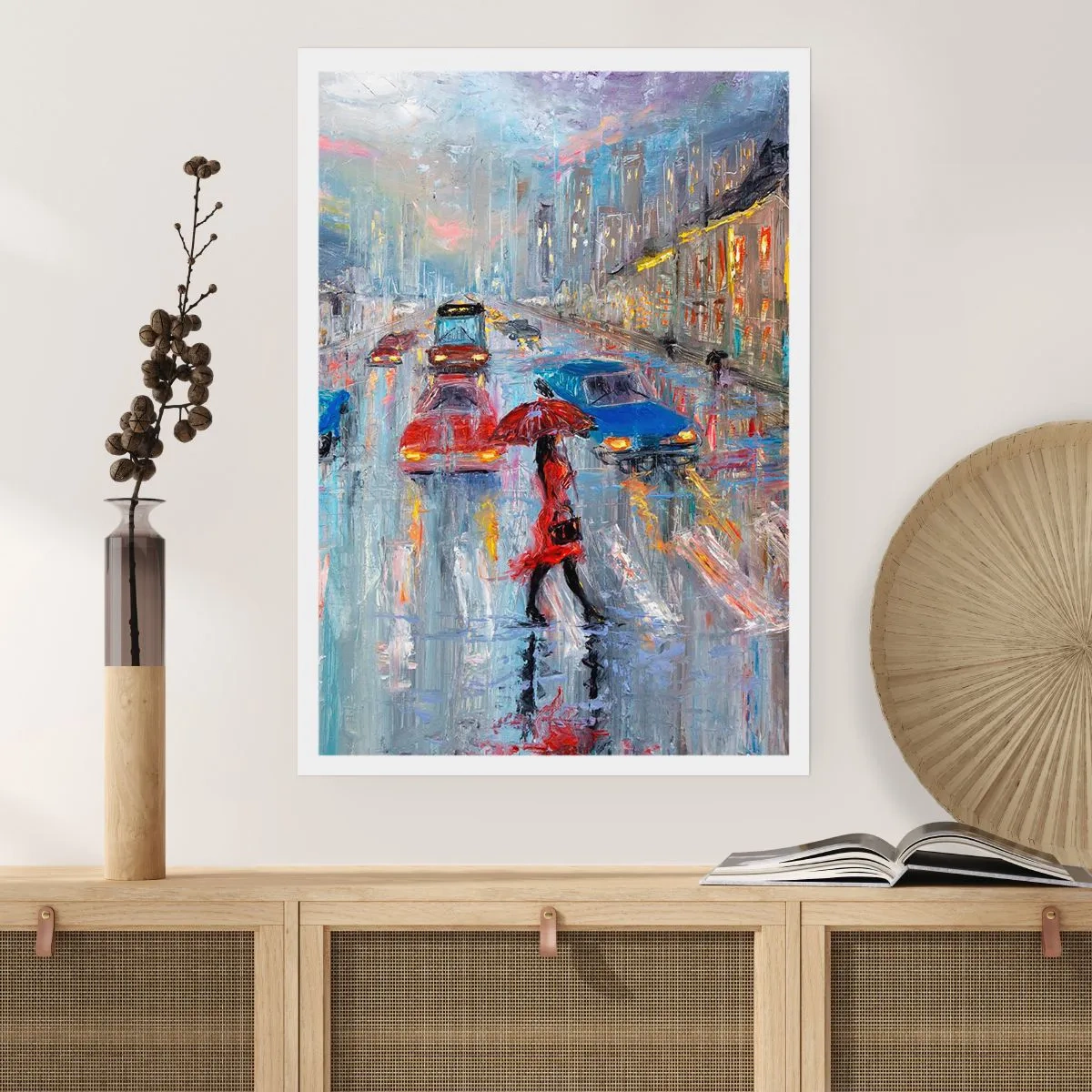 Plakát - Deštivé odpoledne ve městě - 30x40 cm