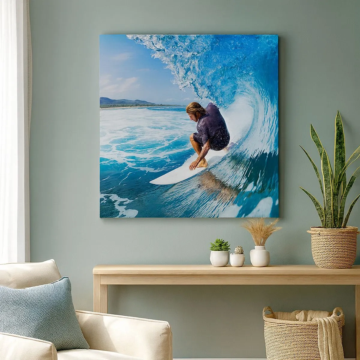 Obraz na plátně - Tančící s vlnami - 30x30 cm