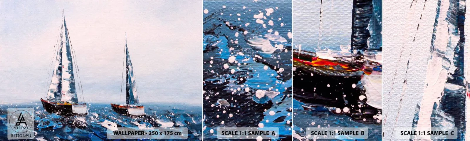 Vzor Fototapety Samolepicí Deluxe Sticker - Bratrství větru - Plachetnice, Krajina, Pobřeží - 100x30 cm