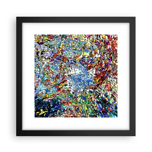 Plakát v černém rámu - Vitráž s kapkami - 30x30 cm