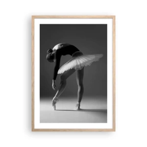 Plakát v rámu světlý dub - Bella ballerina - 50x70 cm