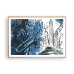 Plakát v rámu světlý dub - Městská rapsodie - 100x70 cm