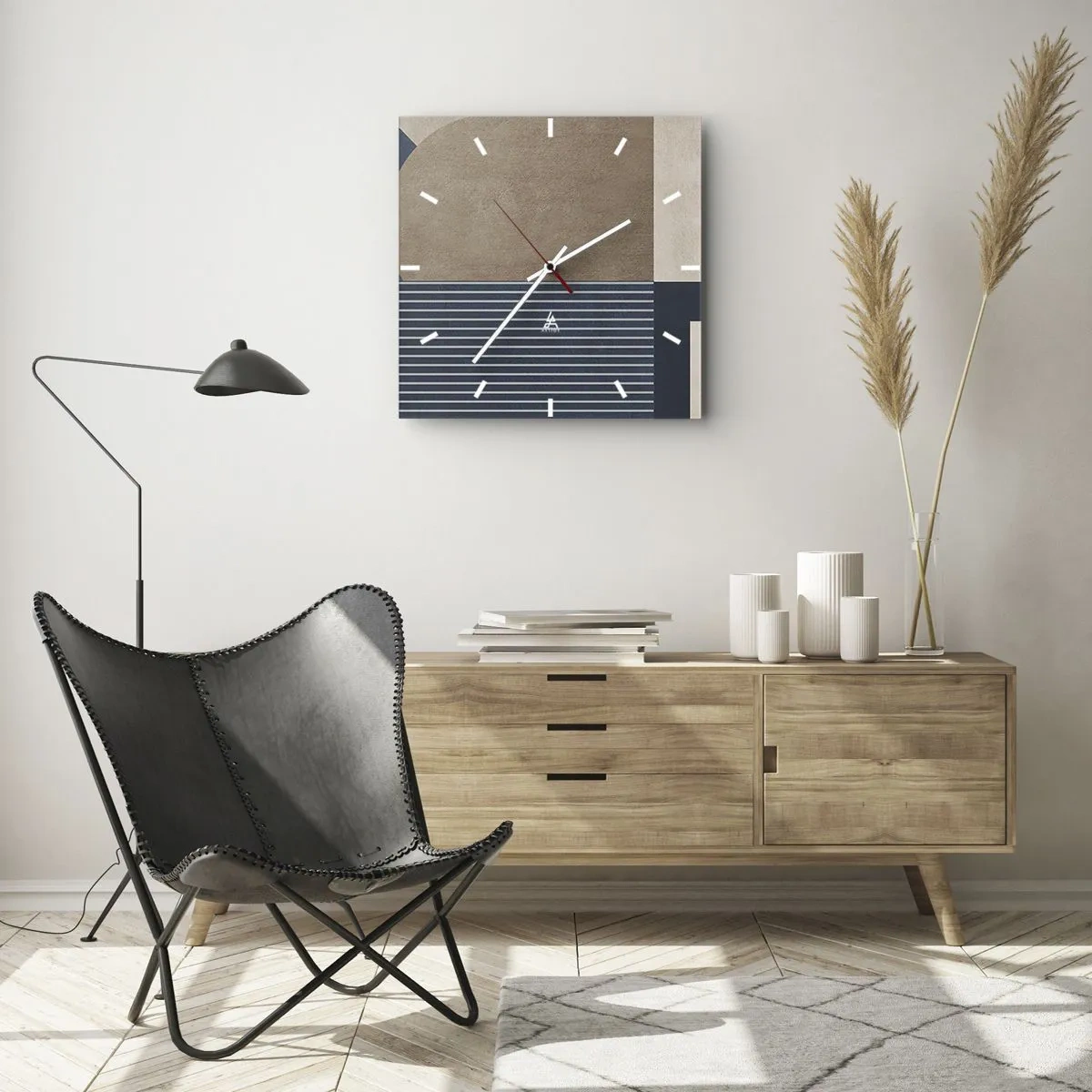 Nástěnné hodiny - Kompozice jednoduchosti a kulatosti - 40x40 cm