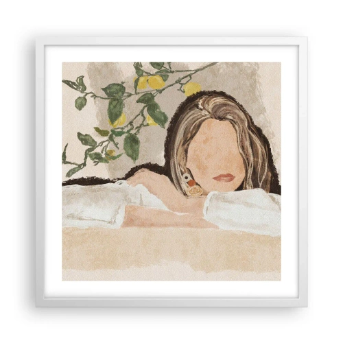 Plakát v bílém rámu - Krasavice z jihu - 50x50 cm