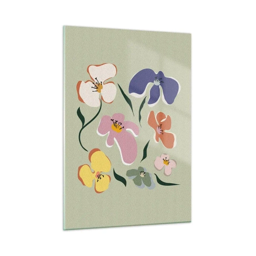 Obraz na skle - Macešky - 50x70 cm