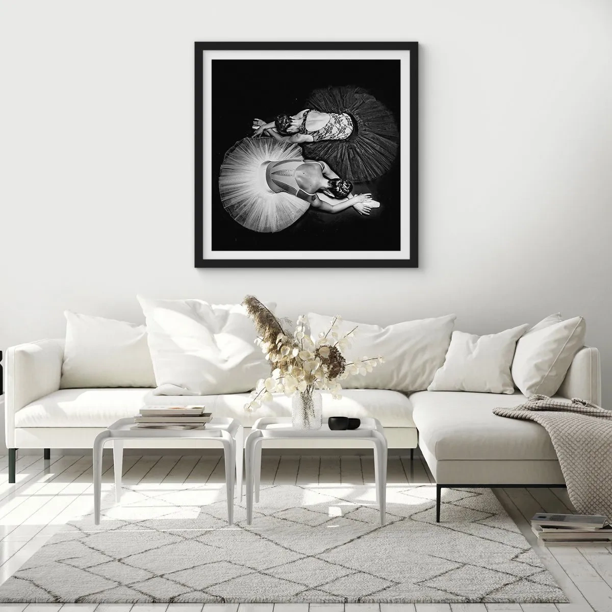 Plakát v černém rámu - Jin a jang – dokonalá rovnováha - 40x40 cm