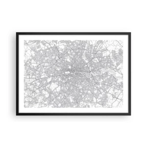 Plakát v černém rámu - Mapa londýnského labyrintu - 70x50 cm