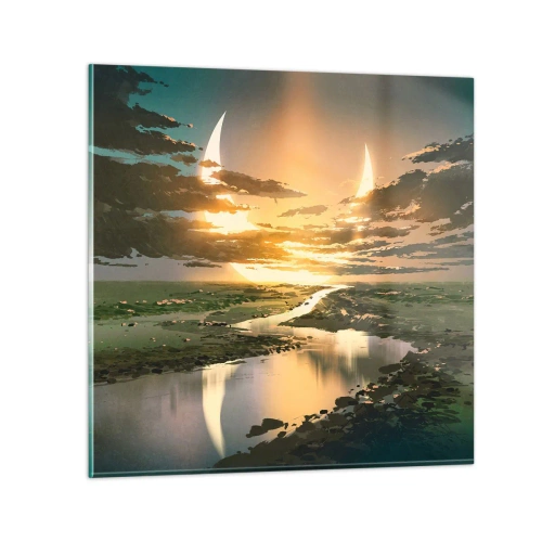 Obraz na skle - Někde ve vzdálené galaxii - 70x70 cm