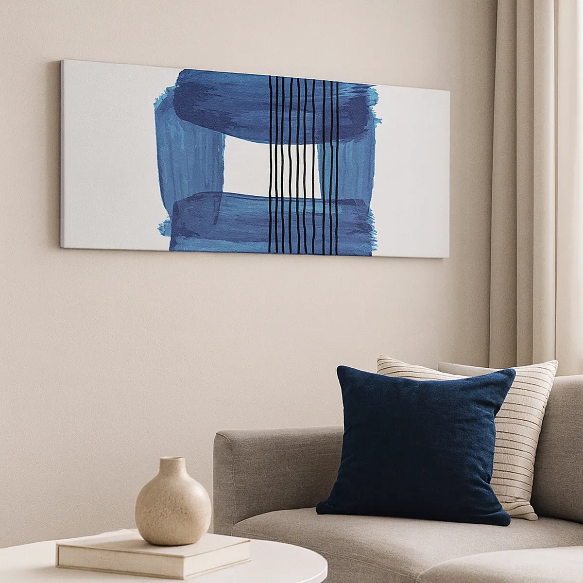 Obraz na plátně - Modročerná kompozice - 30x30 cm