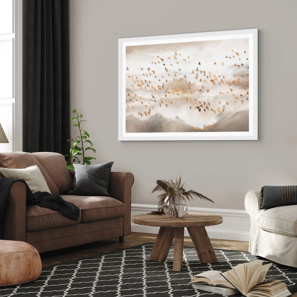 Plakát v bílém rámu - Je čas… - 100x70 cm