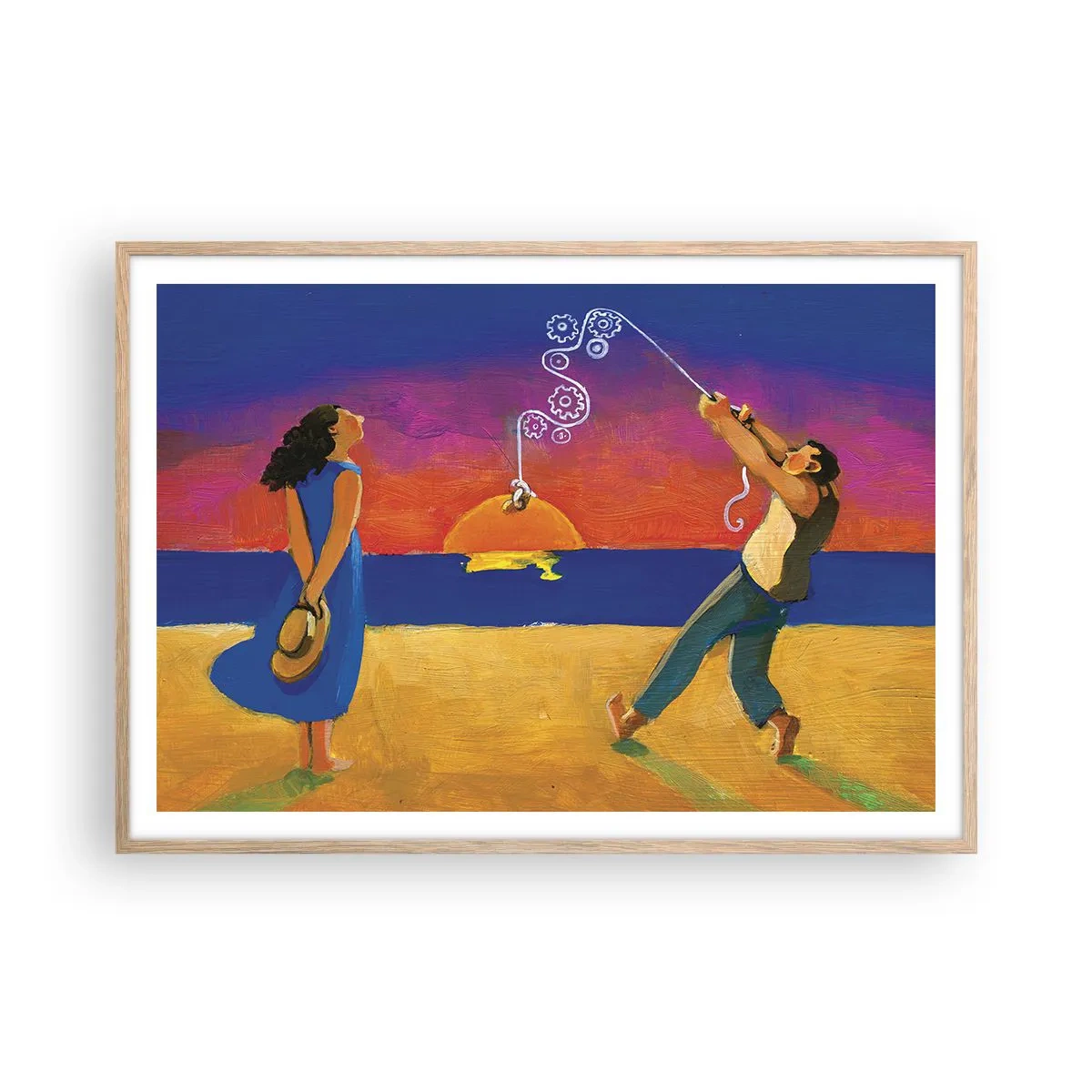 Plakát v rámu světlý dub - Více než hvězda z nebe - 100x70 cm