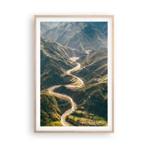 Plakát v rámu světlý dub - Přímo ze srdce hor - 61x91 cm