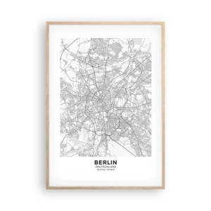 Plakát v rámu světlý dub - Květ Berlína - 70x100 cm