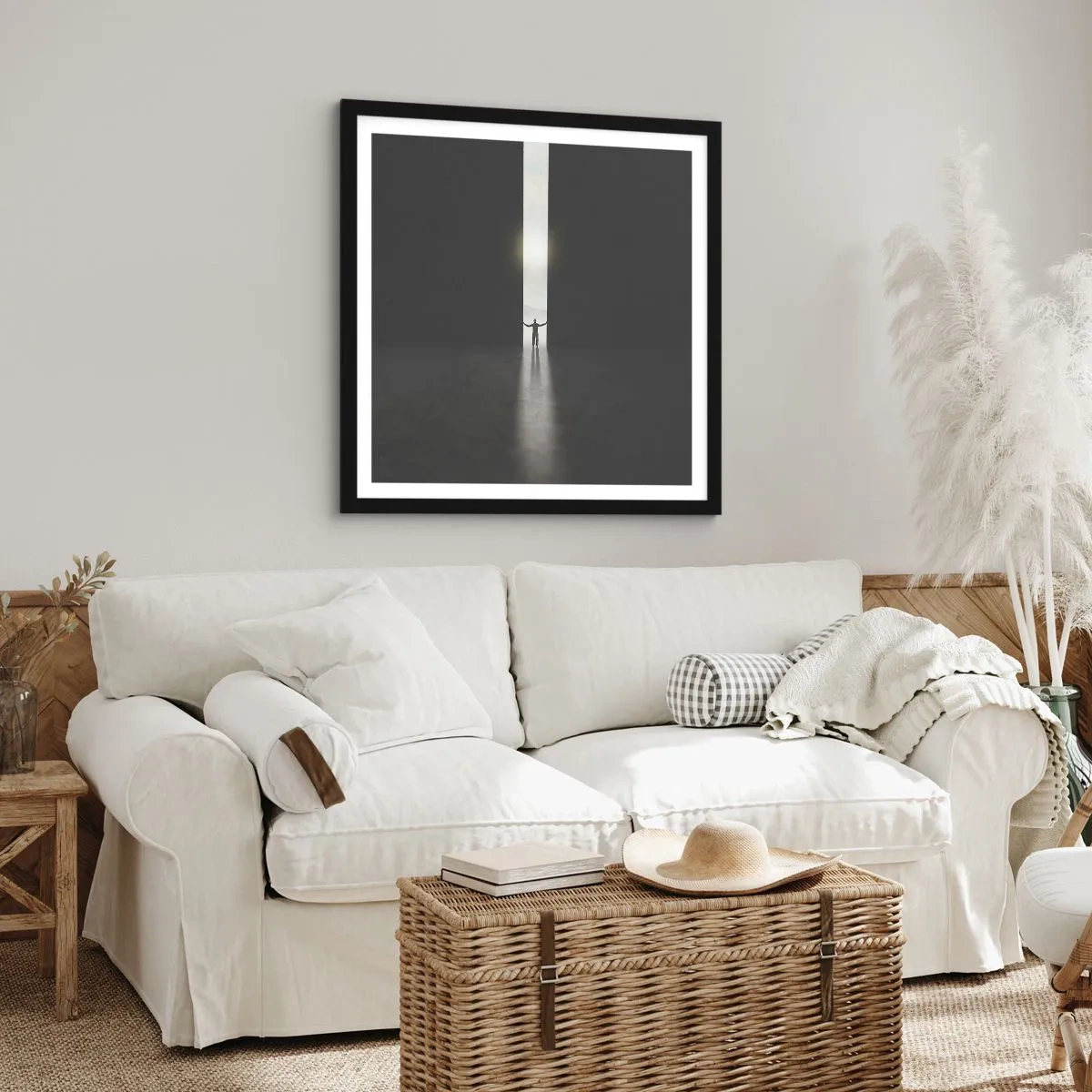 Plakát v černém rámu - Krok ke světlé budoucnosti - 60x60 cm