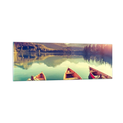 Obraz na skle - Žít podle jejich zákonů - 90x30 cm