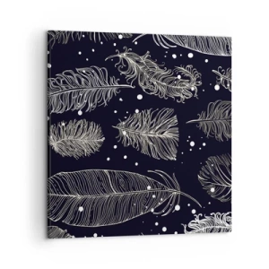 Obraz na plátně - Krajka s peřím - 50x50 cm