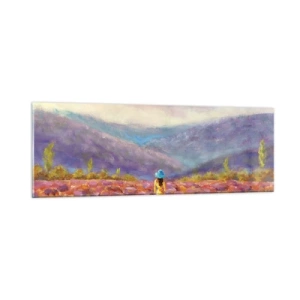 Obraz na skle - V levandulovém světě - 90x30 cm