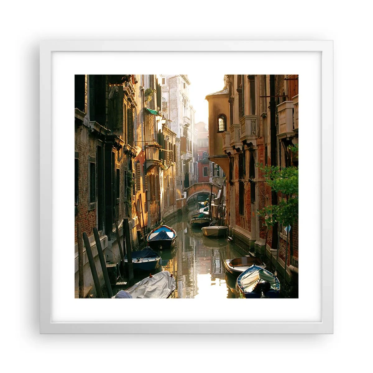 Plakát v bílém rámu - V benátském zákoutí - 40x40 cm