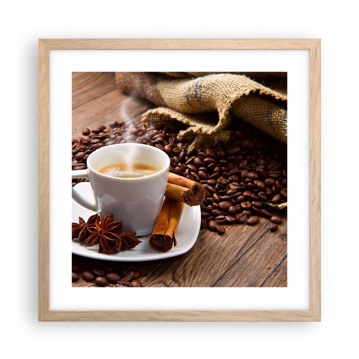 Plakát v rámu světlý dub - Pikantní chuť a aroma - 40x40 cm