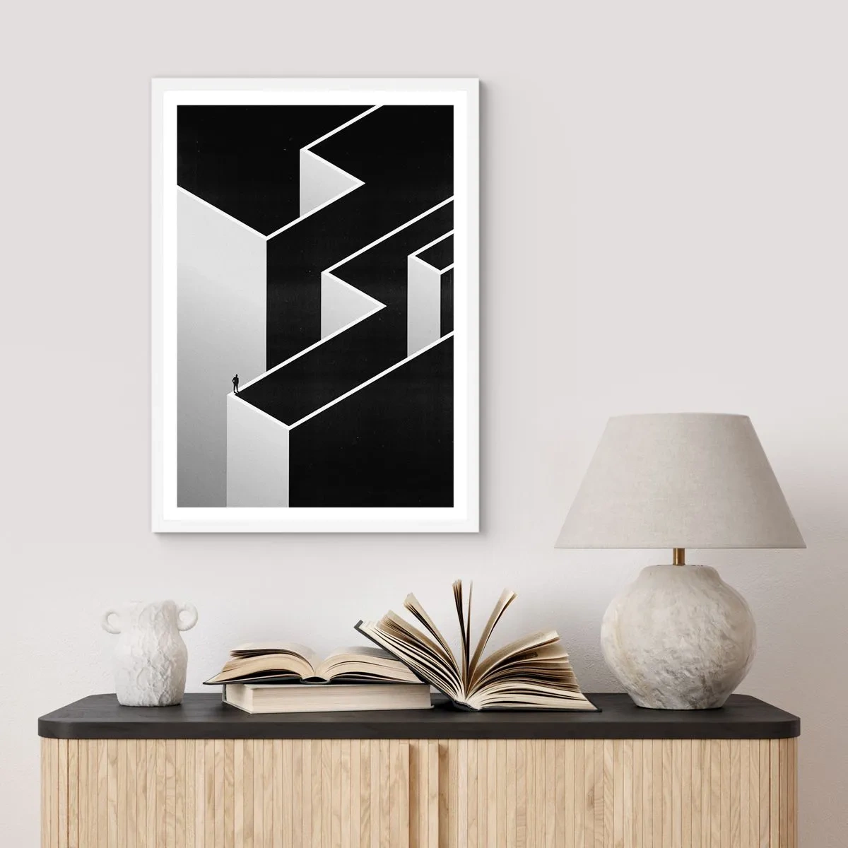 Plakát v bílém rámu - Osamělost na vrcholu - 70x100 cm