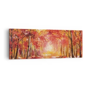 Obraz na plátně - Měděný les - 140x50 cm