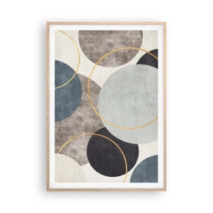 Plakát v rámu světlý dub - Kruh za kruhem - 70x100 cm