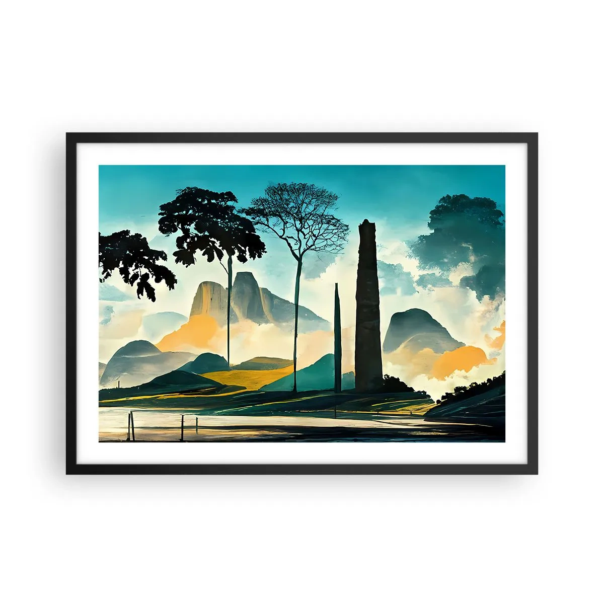 Plakát v černém rámu - Výš a výš - 70x50 cm