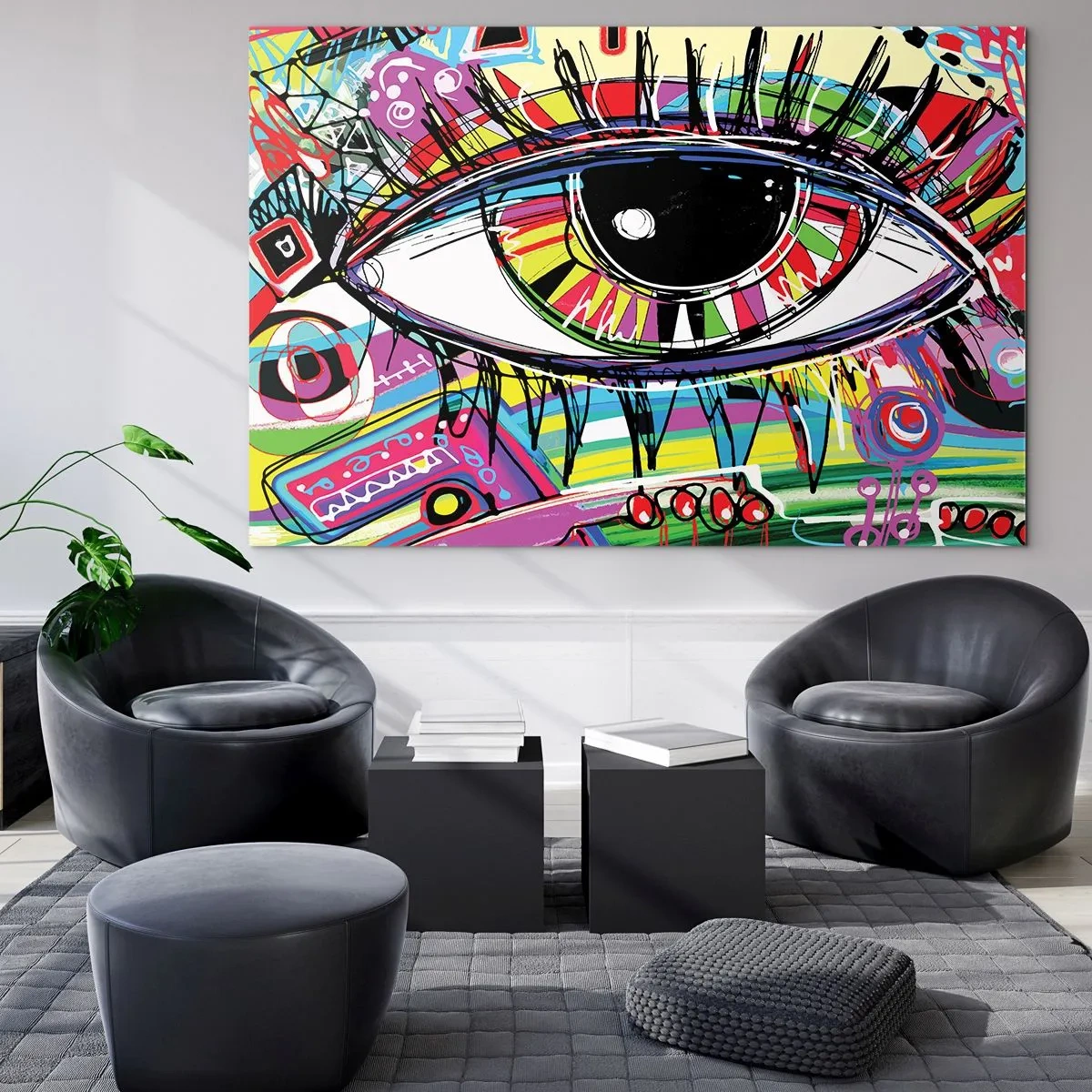 Obraz na skle - Barevné oko - barevná duše - 120x80 cm