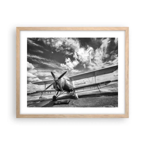 Plakát v rámu světlý dub - Nemohu se toho dočkat! - 50x40 cm