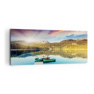 Obraz na plátně - U vody hladké jako zrcadlo - 100x40 cm