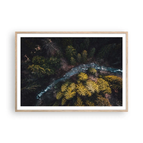 Plakát v rámu světlý dub - Rychle, stále rychleji - 100x70 cm