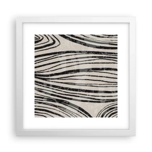 Plakát v bílém rámu - Močál s liniemi - 30x30 cm