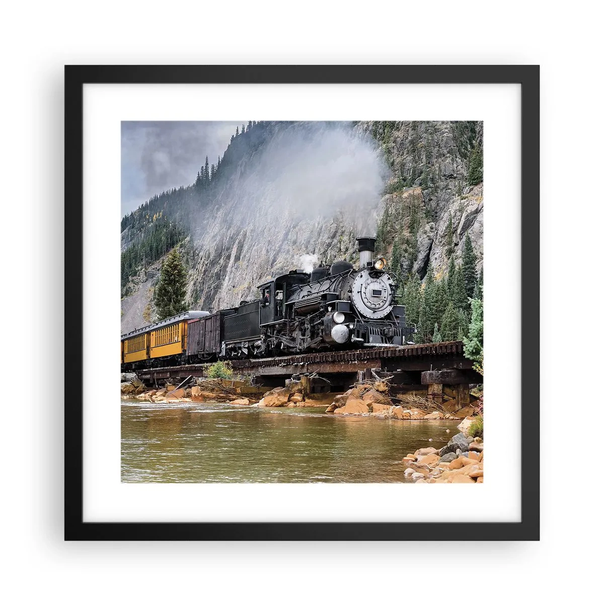 Plakát v černém rámu - Kampak? Kam? - 40x40 cm